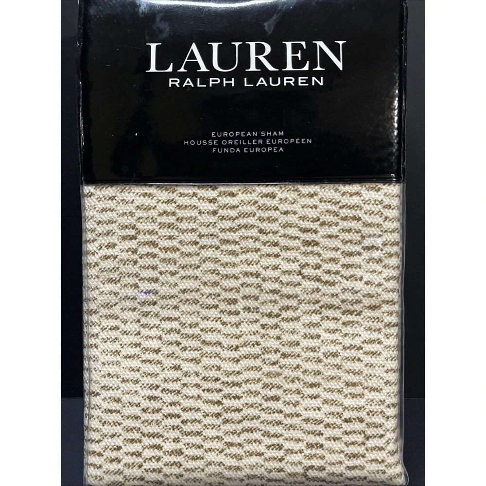 Ralph Lauren 1 European Euro Sham ISLA Texture Natural MSRP $170 LAUREN NWT